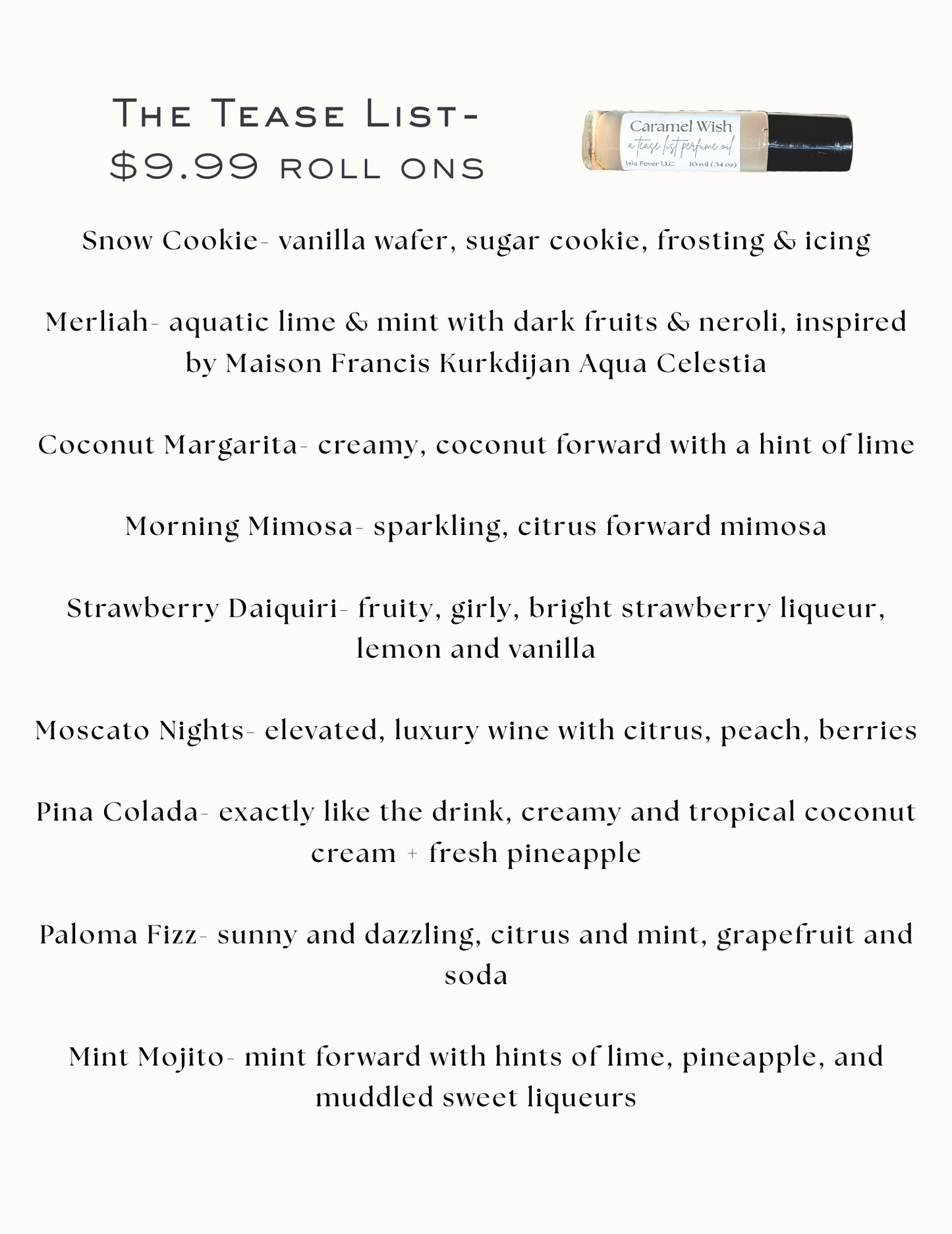 The Tease List Roll-On Perfumes