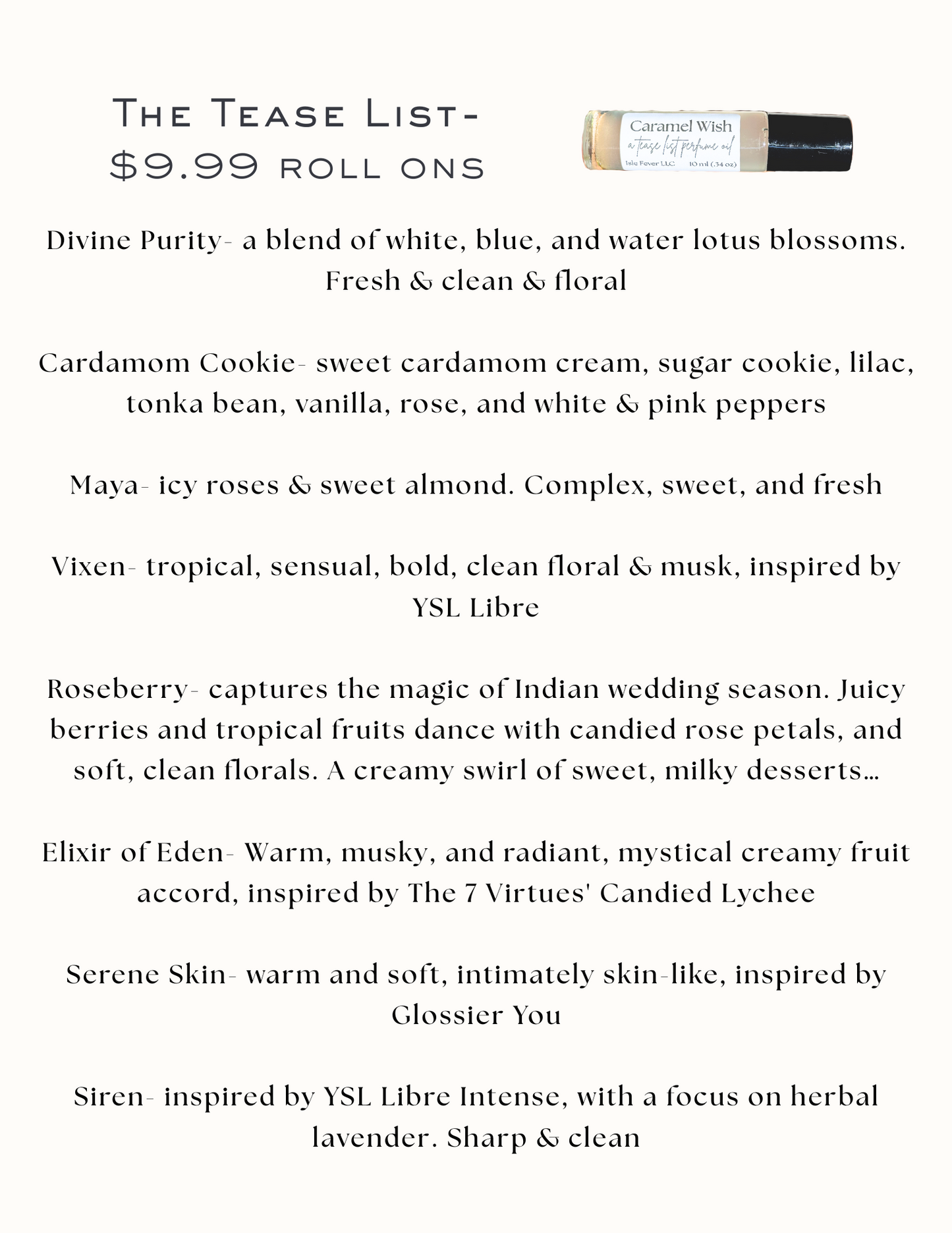 The Tease List Roll-On Perfumes