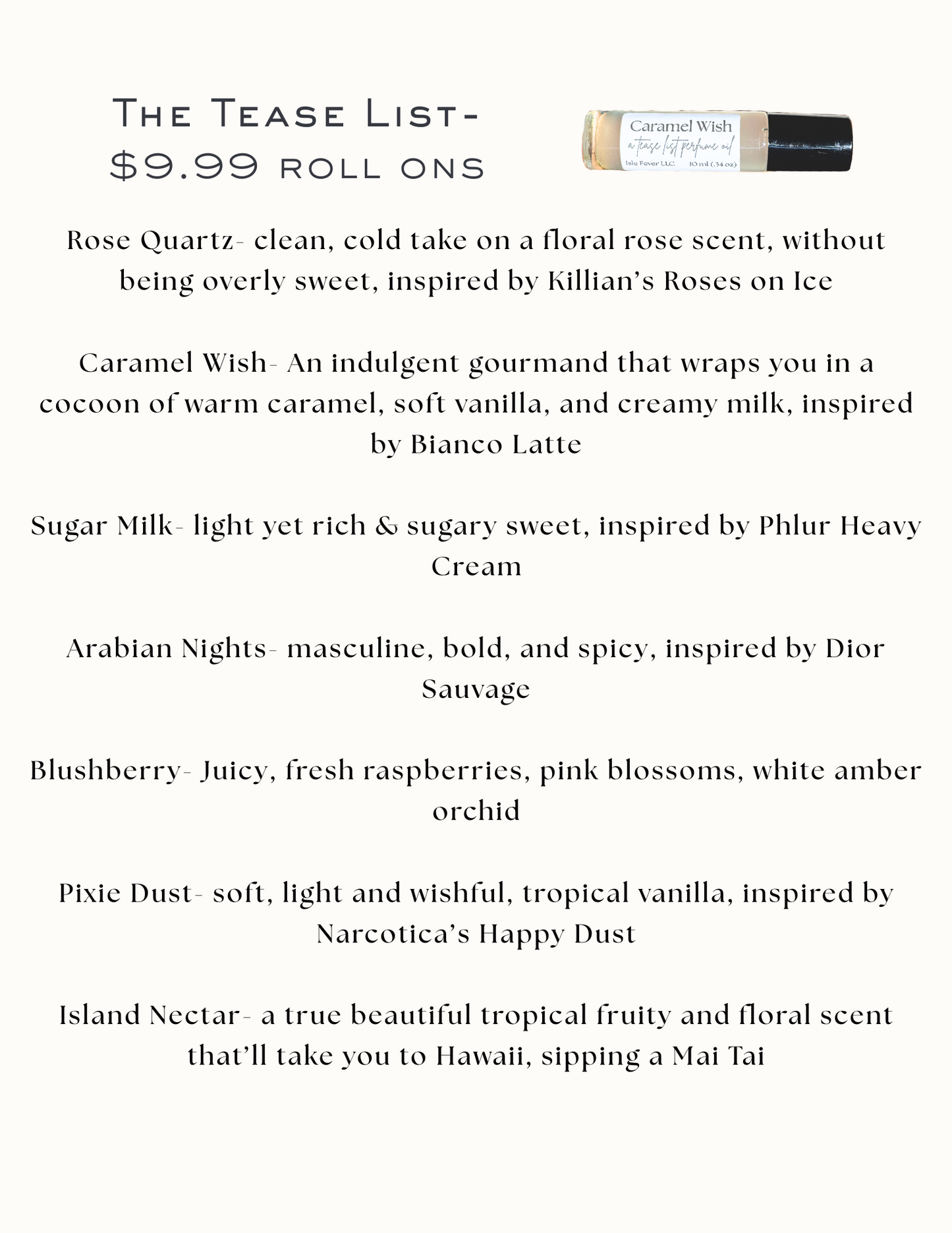The Tease List Roll-On Perfumes