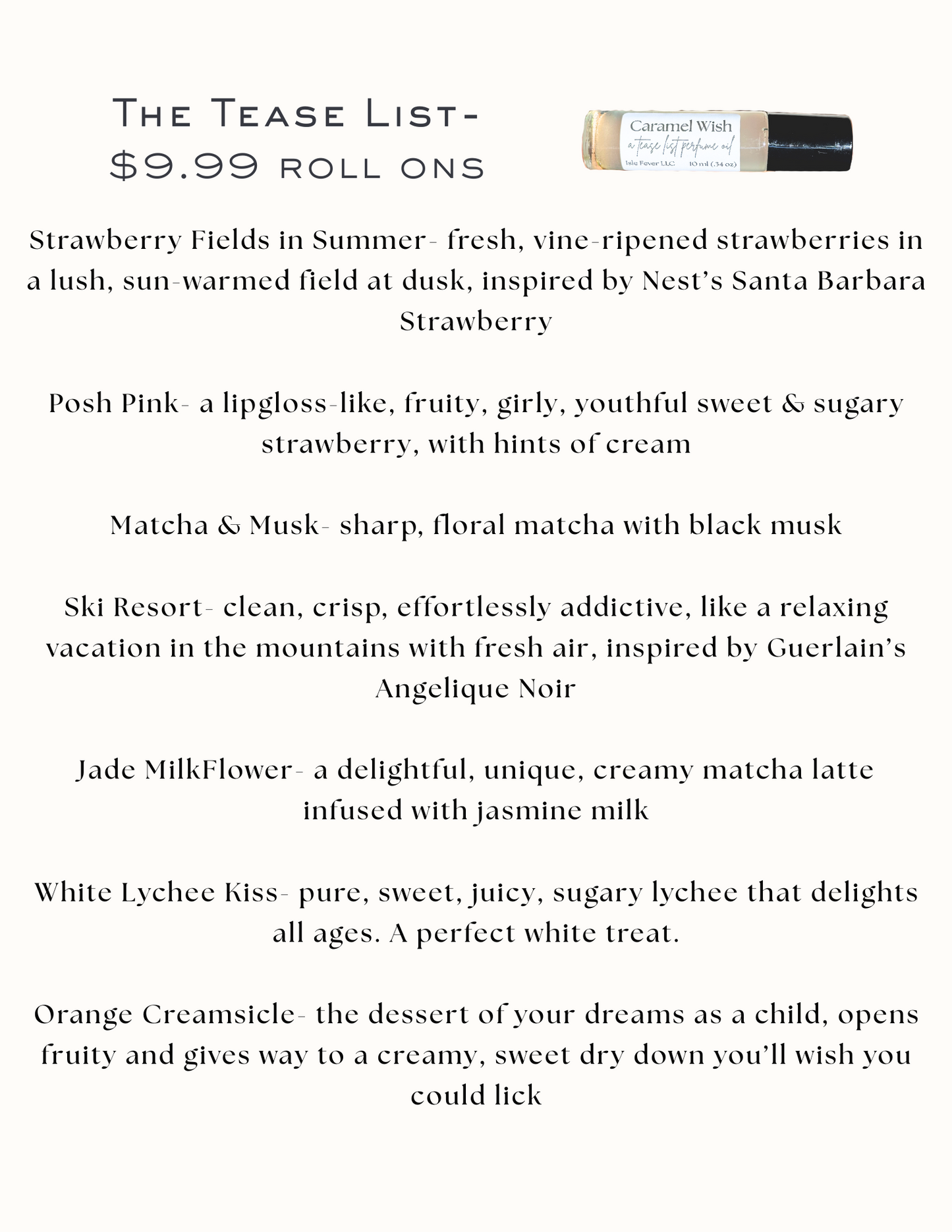 The Tease List Roll-On Perfumes