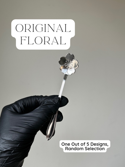 Floral or Heart Metal or Wooden Body Care Spoon- Perfect Portion, Eco Friendly