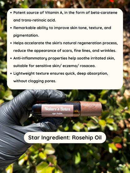 Nature's Botox Balm- Erase Wrinkles + Fine Lines with Castor Oil, Frankincense x2 Infusion, Rosehip & Jojoba Oil