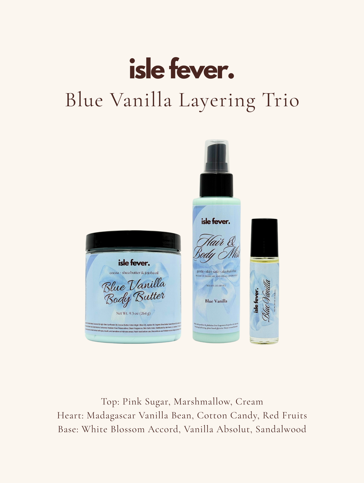 Blue Vanilla Layering Trio